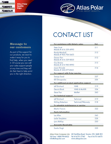 Add our Contact List to Your Directory