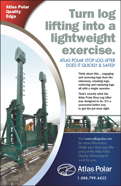 New Stop Log Lifter Ad in Canadian Dam Bulletin Magazine