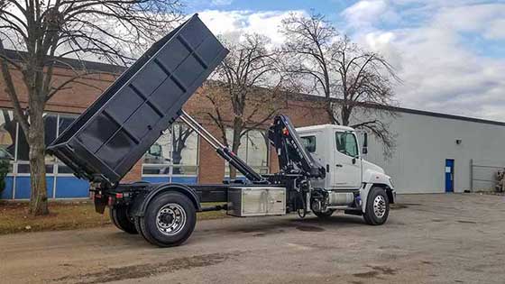 088 B-3 CLX Crane and Multilift XR7XL on Hino Truck For Sale