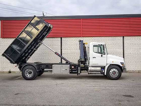 088 B-3 CLX Crane and Multilift XR7XL Hooklift on Hino Truck For Sale