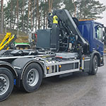 Hiab and Multilift installed on a hybrid electric truck
