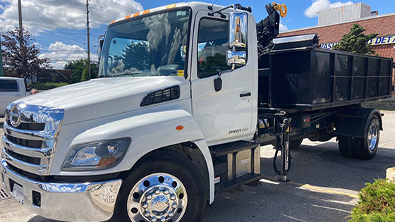 HIAB 088B-3 CLX Crane and Multilift XR7XL Hooklift on Hino Truck Work-Ready Package for Sale