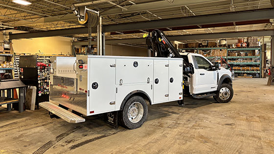 HIAB X-CLX 078BS-3 Crane on Ford Service Truck Work-Ready Package for Sale