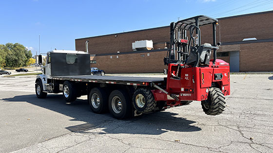 Moffett M8 55.3-10 NX Forklift + Freightliner Truck Work-Ready Package for Sale