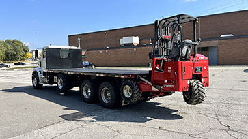 Moffett M8 55.3-10 NX Forklift + Freightliner Truck Work-Ready Package for Sale